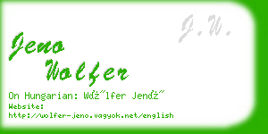 jeno wolfer business card